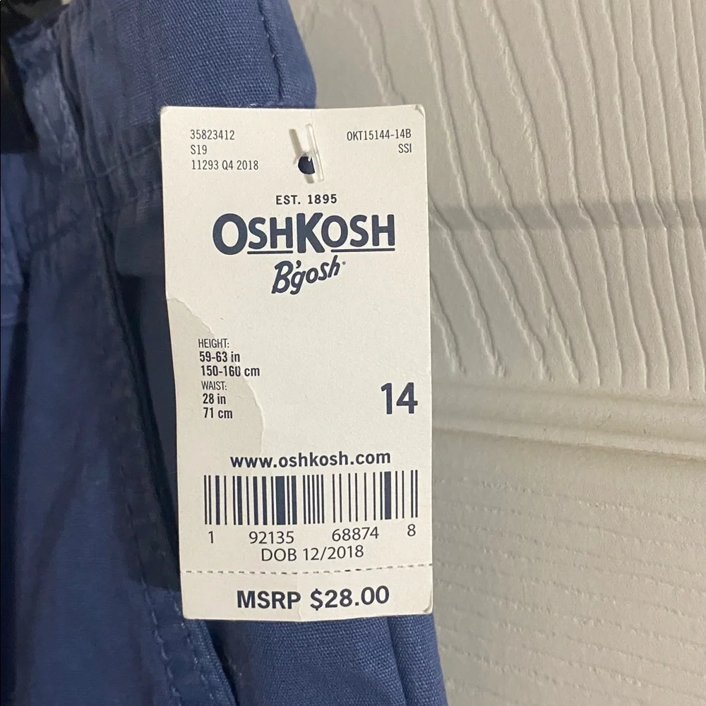 OshKosh B'gosh Boys Liberty Blue Cargo Shorts size 14